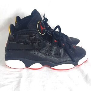 Nike Air Jordan 6 Rings His Airness GS Youth Shoes Size 6Y Black Red 323419-063